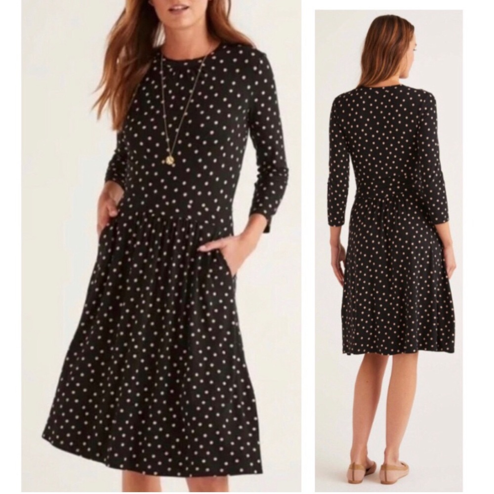 Boden Polka Dot Jersey Mira Dress. Size 6R
